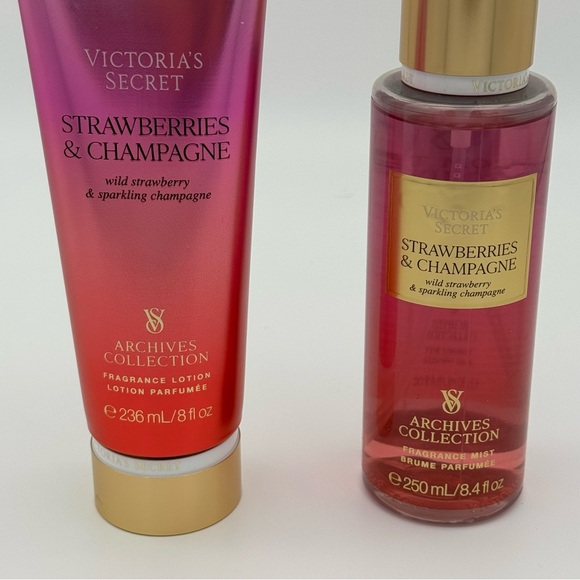Victoria's Secret Strawberries & Champagne Lotion Set NWT - Picture 3 of 5